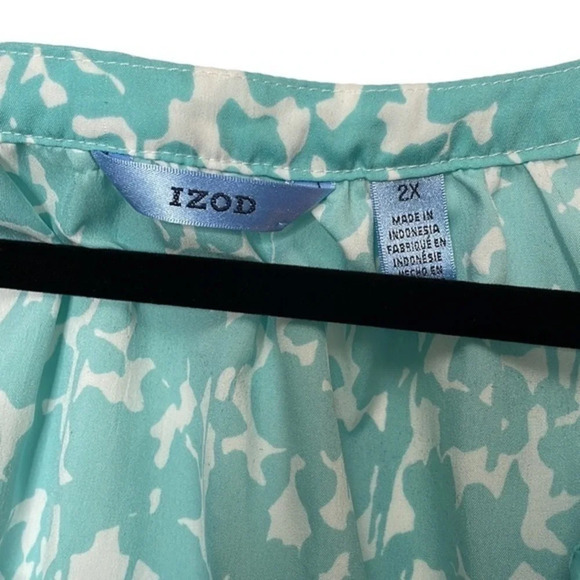 New Plus Size IZOD Short Sleeve Peasant Style Top Size 2X - Picture 6 of 7